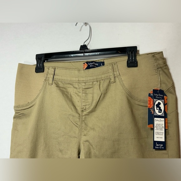 Indigo Poppy Belly Band Women's Maternity Pants in Khaki. Size L (12-14) - Picture 3 of 4